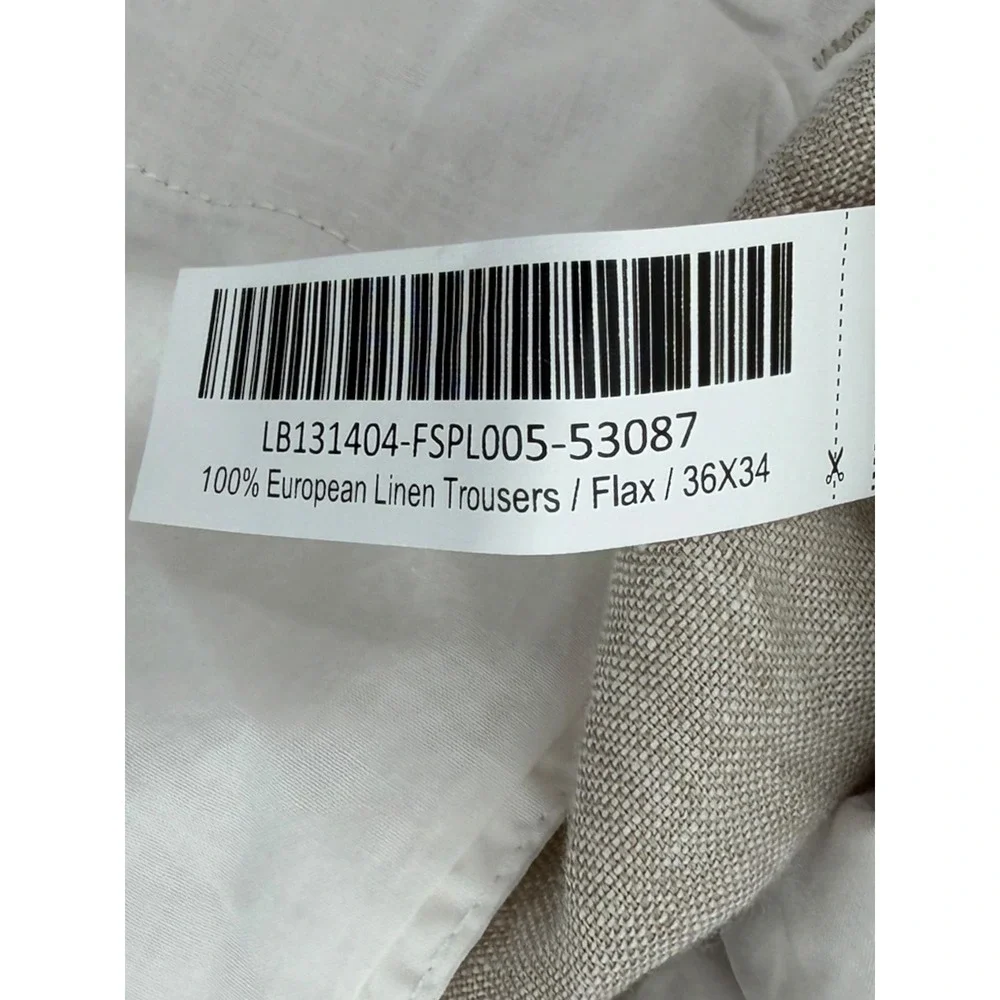 Quince 100% European Linen Trousers Mens 36x34 Flax Beige NWT Minimalist Neutral